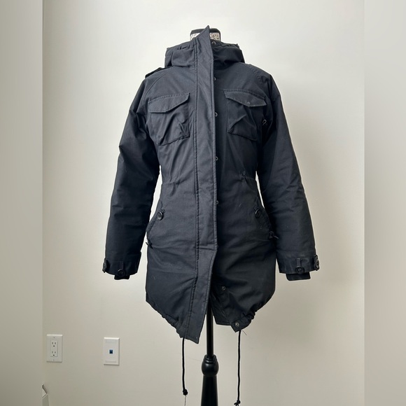 Aritzia Community “Paradigm” Down Filled Black Hemp Jacket/Parka - size XS - Picture 3 of 13